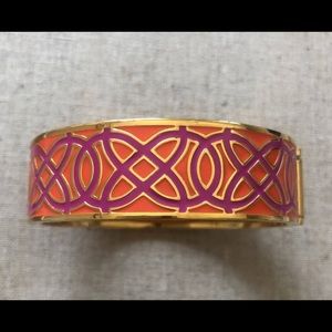 Stella & Dot Enamel Metal Orange and Gold bracelet